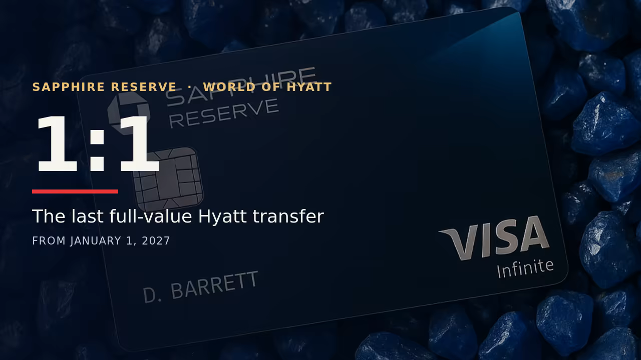 The Sapphire Reserve Is the Last 1:1 Card for Hyatt. Is That Worth $795? (October 2026)