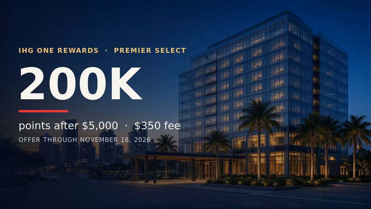 IHG Premier Select Card Review: 200,000 Points Is Great, the $350 Fee Mostly Isn't (October 2026)