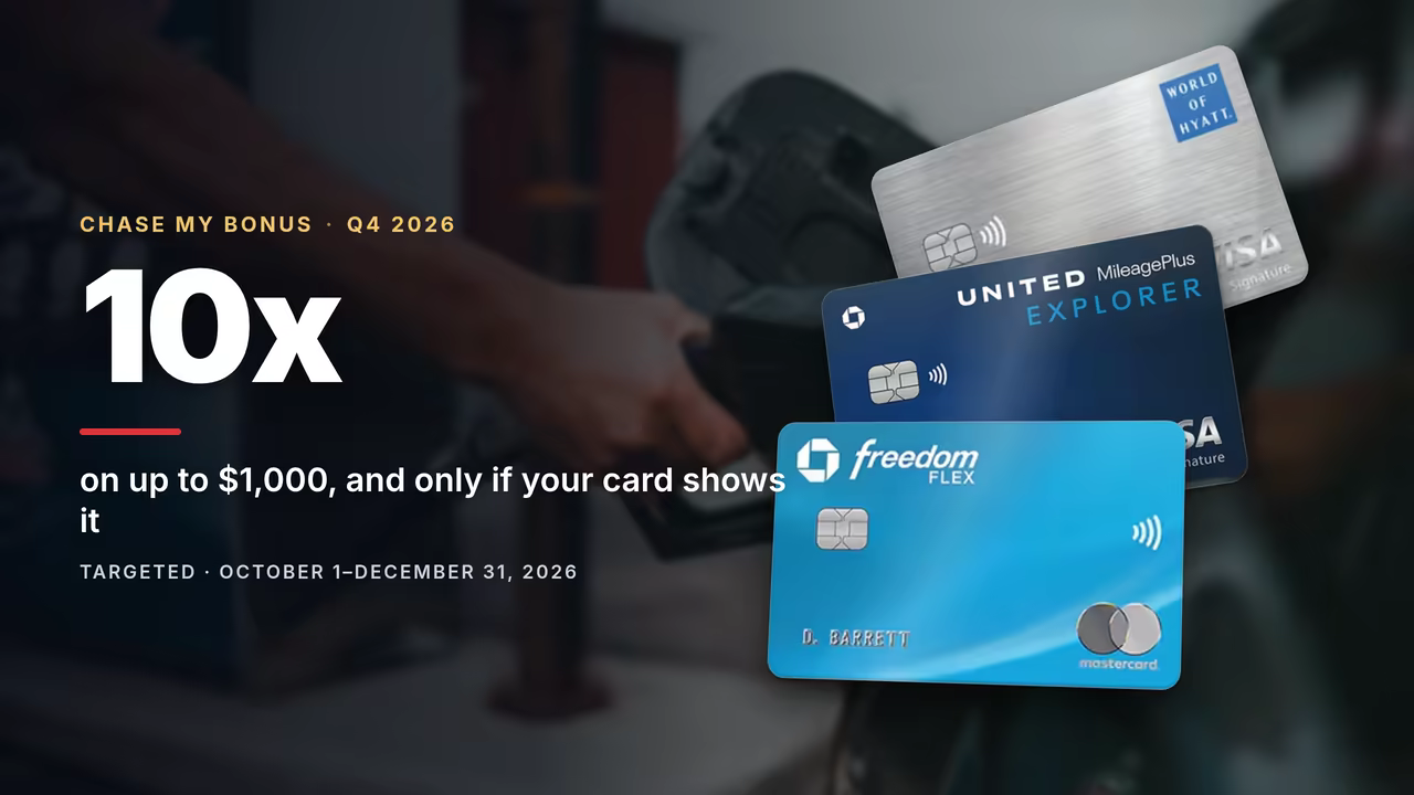 Targeted Chase My Bonus: Up to 10x on Grocery, Gas, and Dining (Q4 2026)