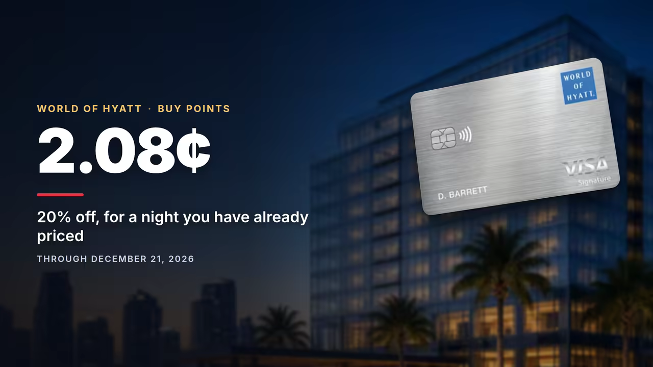 World of Hyatt Buy Points: 20% Off, for a Night You Have Already Priced (December 2026)